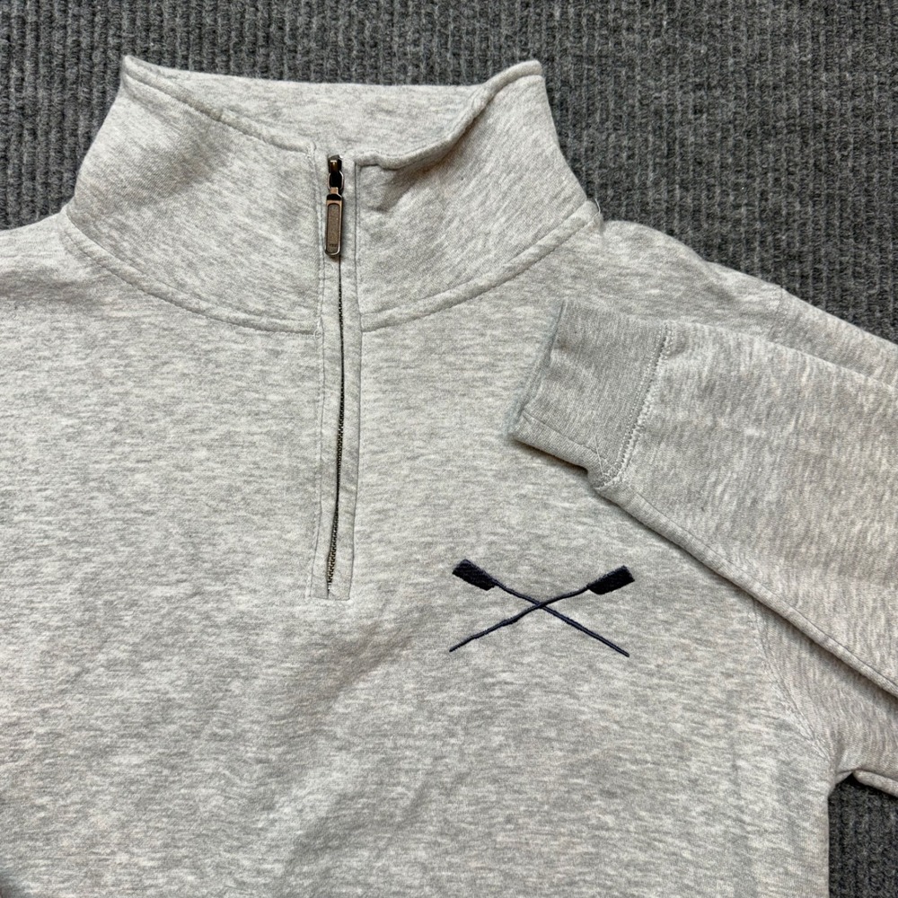 N&D Sports Regatta Wear Grey Quarter Zip Pullover Sweatshirt Mens Medium Oars